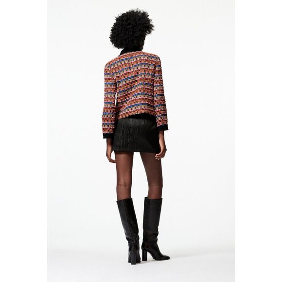 Multicolored Zara Chanel-Like Textured Button Down Cardigan Jacket (NWT) - Picture 6 of 10